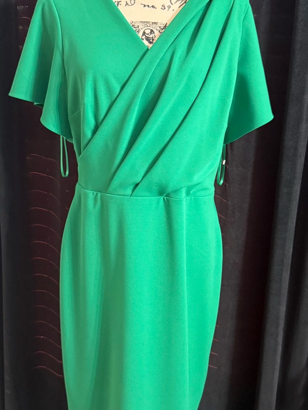 Lauren Ralph Lauren Emerald Green Wrap-Style Midi Dress